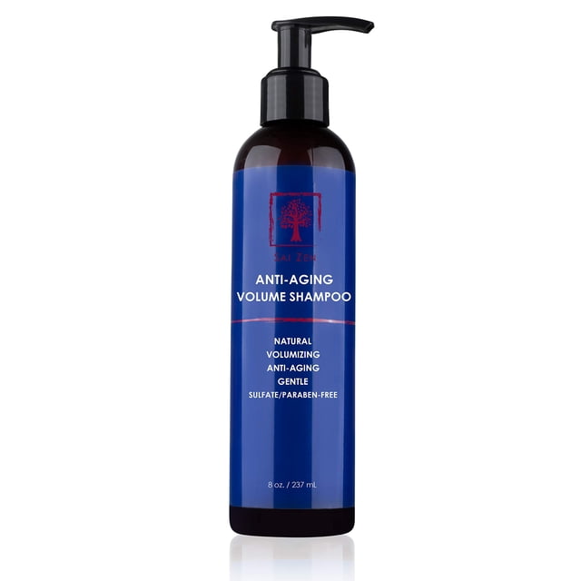 Champú voluminizador antienvejecimiento Sai Zen | Fórmula antiadelgazamiento y voluminizadora | Fabricado en Estados Unidos | Sin sulfatos ni parabenos | Todo tipo de cabello 8 oz.