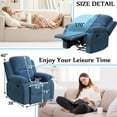 thumbnail image 3 of Golden Furniture Recliner Sofa Set, Fabric Reclining Sofa Set for Living Room Furniture Sets, Blue Recliner Couch Set for Living Room/Office/Theater Seating, 3 of 5