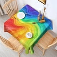 thumbnail image 2 of Colorful Tie Dye Wave Pattern Square Tablecloth,Waterproof Square Table Cover,Wipeable Spillproof Washable Table Cover for Home Kitchen Party Decor 42"X42"(107x107cm), 2 of 6
