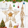 thumbnail image 2 of Qucyy Christmas Star Tree Topper Ornament Glitter Tree Topper with 20 LED Lights Tree Topper Reflector Star Treetop Lighted Treetop Christmas Tree Decoration (Gold), 2 of 5