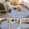 thumbnail image 6 of Blue Ocean Starfish Round Living Room Rugs 6 ft, Shell Coral Summer Vintage Linen Washable Area Rug with Non-Slip Sturdy Edge Binding Round Carpet for Kitchen Office Bedroom, 6 of 9