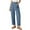 Blue, variant on Axiiglly Summer Pants for Women Casual Lightweight Straight Leg Pant Button Ankle Length High Waisted Pant with Pockets