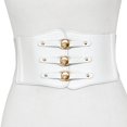 thumbnail image 6 of Slccxzc Women Wide Belt New Metal Buckle Women Elastic Waistband Leather Rivet Ultra Wide Belt Elastic Belts For Woman, 6 of 6