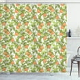 thumbnail image 1 of Ambesonne Tangerine Shower Curtain, Vintage Mandarins Flowers, 69"Wx84"L, Orange Olive Green, 1 of 3