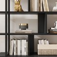 thumbnail image 5 of EastVita 5 Tier Rattan Bookshelf with Storage Cabinet & Door,71.1” Tall Industrial Book Shelf,Open Display Shelves,Black, 5 of 8