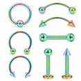 thumbnail image 5 of HOOUN 8 PCS Nose Ring Eyebrow Lip Studs Earrings Surgical Steel Body Piercing Set-Silver, 5 of 6