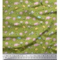 thumbnail image 1 of Soimoi Polyester Crepe Fabric Cloud,Star & Cute Elephant Kids Printed Fabric 1 Yard 42 Inch Wide, 1 of 1