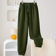 thumbnail image 4 of MELDVDIB Sweatpants Women Drawstring Elastic Waist Comfy Fall Winter Joggers Fashion Casual Solid Color Hiking Pants with Pockets Army Green S, 4 of 4