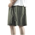 thumbnail image 1 of Diufon Men's Athletic Shorts Cotton Linen Drawstring Waisted Outdoor Sport Shorts Spring Summer Shorts with Pockets, 1 of 6