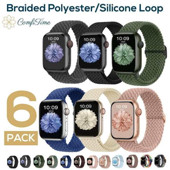 ComfiTime Correa Elástica para Apple Watch: Correa Deportiva Trenzada para iWatch de 38-45 Mm para Hombres y Mujeres, Correa Transpirable para Apple Watch Series SE 9-1