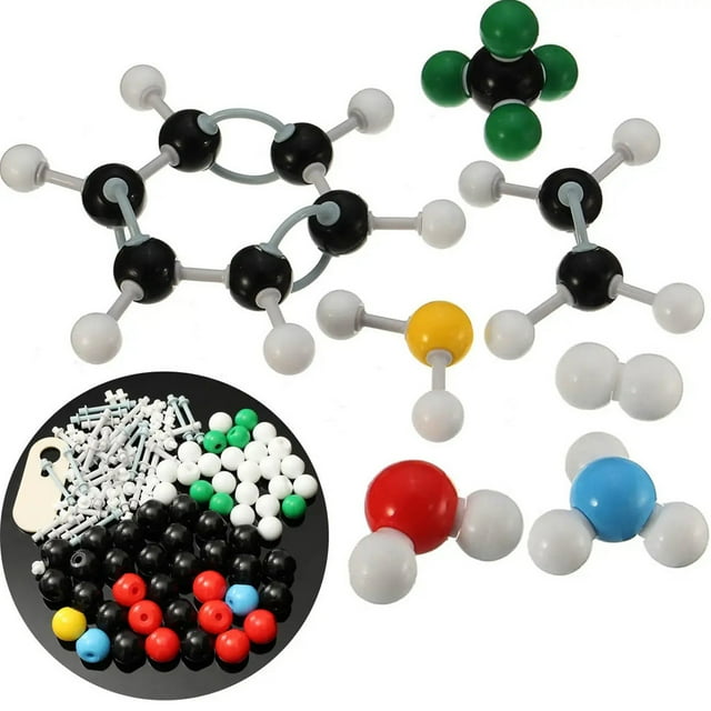 Molecular Model Building Set, Chemistry Learning Toy, 239 Pieces, Colorful Atoms & Bonds, Plastic Construction, STEM Classroom Activity, Educational Science Project, For Learners Learning Akmoler
