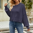 thumbnail image 2 of BangWanChi Womens Sweatshirt with Pockets Womens Casual Solid Loose Round Neck Sweater Long Sleeved Tops, 2 of 5