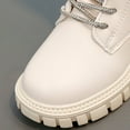 thumbnail image 5 of Eltusu Big Girls Riding Boots, Thermal Mid-Calf PU Lace-Up Winter Shoes White Size 1(Big Kids), 5 of 7