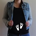 thumbnail image 6 of Casual Pregnant Women Clothes Women Maternity Short Sleeve Baby Feet Heart Print T-Shirt Cartoon Graphic Tops, 6 of 9