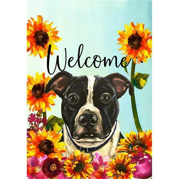Best of Breed HH634051 Pit Bull Best of Breed HHS Welcome Garden Flag, Black & White