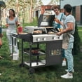 thumbnail image 2 of TUANLUO Propane Gas Grill and Griddle Combo, Portable 2+2 Multi-Function Burner Barbecue Grill with Cover and PIZZA Grill, 49,200 BTU Stainless Steel BBQ Grill for Outdoor Cooking, Patio, Camping, 2 of 10