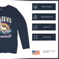 thumbnail image 6 of Believe in Yourself Unicorn Women's Long Sleeve T-shirt Colorful Rainbow Magical Pony, 6 of 7
