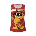 thumbnail image 4 of Cute Cartoon Garfield Funny Workout Gym Fitness Weightlifting Gift Tank Top-Small, 4 of 5