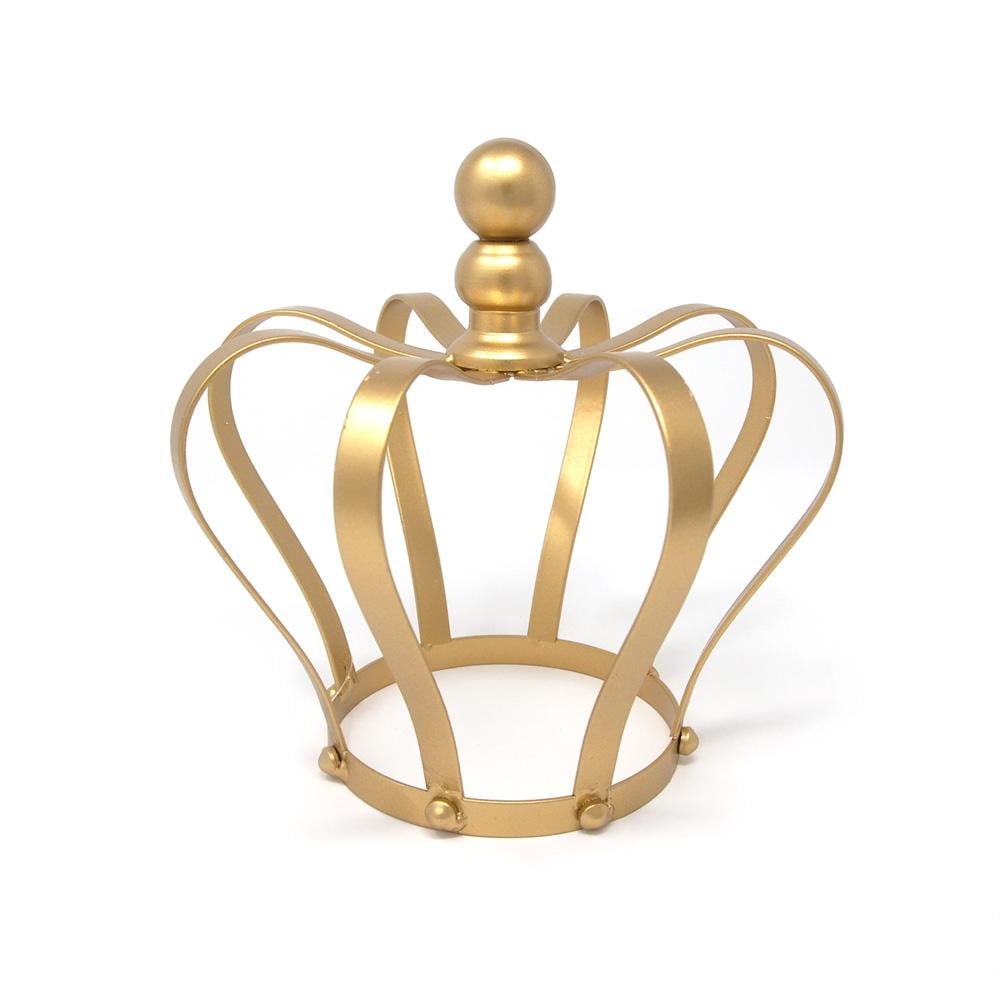 Gold Metal Crown Cake Topper Centerpiece, 8Inch