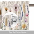 thumbnail image 6 of Pastoral Flowers Valance Curtain Wildflowers Retro Plants Linen Texture Window Valances Rod Pocket Short Curtains Window Treatments for Kitchen Bedroom Bathroom Laundry 42" x 12", 6 of 9