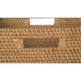 thumbnail image 2 of Kouboo Loma Decorative Square Rattan Storage Basket with Handles, Coastal Inspired Handwoven Rattan Basket for Home Organization & Décor, Honey Brown, 2 of 7