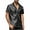 Black, variant on Men's 70s Disco Shiny Metallic Gold Silver Short Sleeve Button Down Shirt