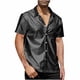 thumbnail image 1 of pstuiky camisetas camisas para hombre, Camisa de manga corta para discoteca, color liso, con botones y cuello alto, para hombre camisetas de hombre xxl, 1 of 3