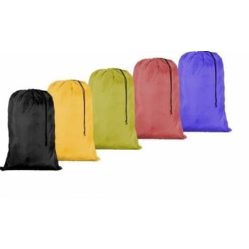 Drawstring Closure Nylon Bag (Large 30 X 40 Inch Heavy Duty Nylon Laundry Bag with Drawstring Slip Lock Closure, Assorted Colors and)
