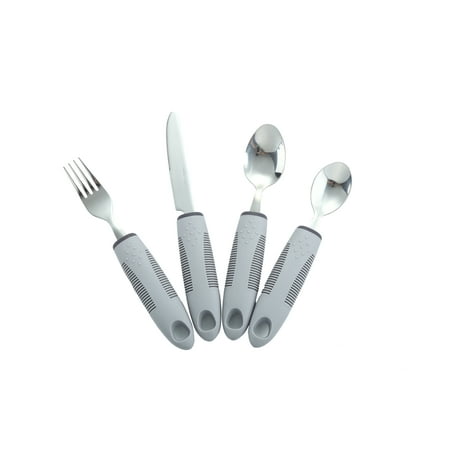 Eating Utensils - Lowest Price Ever!!! Kitchenvare Easy Grip Cutlery Utensil Set of 4 Dining Eating Aid (Dessert Spoon, Tea Spoon & More)