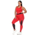 thumbnail image 2 of White Mark Women's Plus Size Cut Out Back Mesh Sports Bra & Leggings Activewear Set, 2 of 5