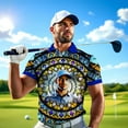 thumbnail image 4 of HOMYGIFTS Custom Face Men’s Golf Polo Shirt – Personalized Stained Glass Mandala Design, Unique Gift for Golfers & Special Occasions, 4 of 10