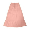 thumbnail image 3 of Half Length Skirt Slim And Pleated Skirt Retro Elastic Waistband Arge And Linen Hem Long Skirt For Women Knit Dress Sleeveless Dress for Women Womens Long Dresses Casual Concert Dresses Summer Dresses, 3 of 4