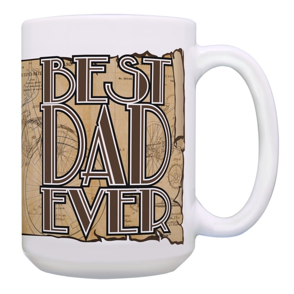 ThisWear Dad Mugs Best Dad Ever Explorer Map Fathers Day Mug for Husband 15oz Coffee Mug Map