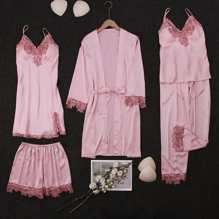 

Aueoe Long Sleeve Nightgowns For Women Terry Cloth Robes For Women Women s Sleepwear Long Pants+Tops Pajamas Five Piece Set Home Clearance