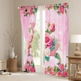 thumbnail image 3 of Homewish Initial L Letter Blackout Curtains Set of 2 (52x84 Each), Pink Watercolor Rose Floral Window Curtains, Glitter Stars Print Curtains and Drapes, Black Out Curtains Decor, 3 of 6