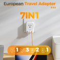 thumbnail image 4 of Adaptador de enchufe de viaje TESSAN de EE. UU. a Europa con 4 enchufes y 3 USB, 4 of 6