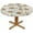 Flower, variant on Floral Round Tablecloth, Tropical Flowers Waterproof Elastic Fitted Table Covers for 44" Tables, Wipeable Tablecloths for Camping, Indoor, Outdoor, Green Leaves