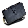 thumbnail image 2 of CHUANK Women‘s Small Bifold Leather wallet Rfid blocking Ladies Wristlet with Card holder id window Coin Brown, 2 of 6