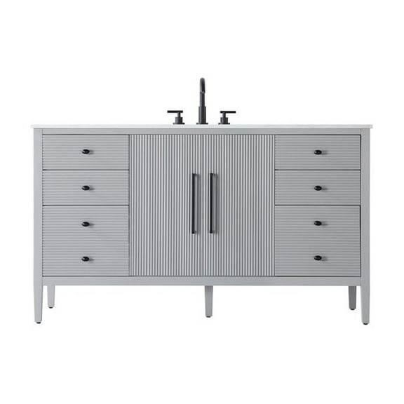 Elegant Kitchen and Bath 60 inch Single Bathroom Vanity in Grey
