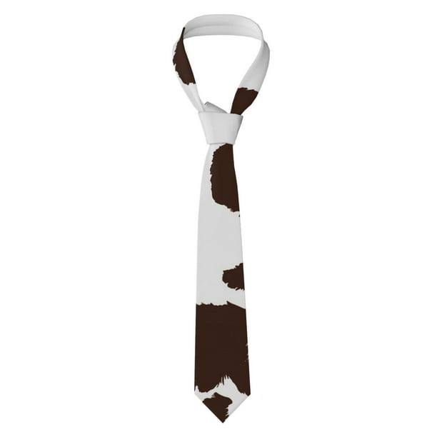 Fotbe Brown Cow Corbata Clásica para Hombre con Estampado – Corbata de Seda Jacquard Tejida, para Negocios, Bodas y Eventos Formales