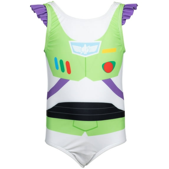 Disney Pixar Toy Story Buzz Lightyear Toddler Girls One-Piece Bathing Suit Green 2T