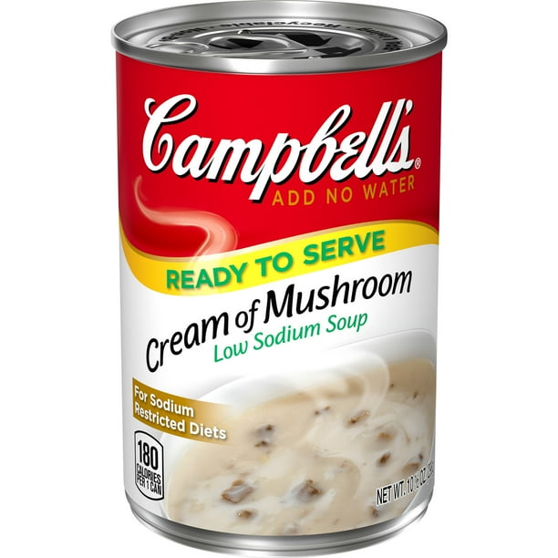 Campbell's Ready to Serve Low Sodium Cream of Mushroom Soup, 10.5 oz