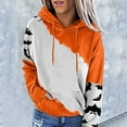 thumbnail image 2 of Lilgiuy Fashion Woman O-Neck Long Sleeve Halloween T-Shirt Patchwork Hooded Pocket Blouse Tops, 2 of 4