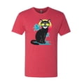 thumbnail image 2 of Cool California Beach Kitten Silhouette Sun Cat | Mens Cat Lover Premium Tri Blend T-Shirt, Vintage Red, Small, 2 of 4
