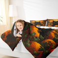 thumbnail image 3 of Manfei Halloween Cat Pumpkin Twin Bedding for Kids, Spooky Moon Bat Bedding Comforter Set, Black Orange, Halloween Reversible, 7 Pieces, 3 of 7