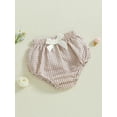 thumbnail image 3 of aturustex Toddler Baby Girl Classic Plaid Shorts 0 3M 6M 12M 18M 24M Infant Elastic Waist Bubble Shorts Lounge Tiered Detail Bow Triangle Short Pants intage Comfy Shorts Beachwear for Summer, 3 of 7