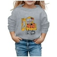 thumbnail image 2 of PMVFHDE Liquidation Automne Chandail en Molleton Col Rond Mode Enfants Personnalité Décontractée Imprimé Col Rond Sans Capuche Manches Longues Chandail en Molleton Gris,110, 2 of 3