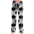 thumbnail image 2 of IYYVV Halloween Pajamas Women Pumpkin Ghost Printed Stretchy Soft Lightweight Spooky Orange Pj Pants Halloween Bottom Dark Gray S, 2 of 5