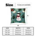 thumbnail image 5 of Snowman Decorative Velvet Throw Pillow Covers for Chair - Set of 2, Unique Patterns, 16x16, 18x18, 20x20 Inches for Home Decor and Gifts, 5 of 6