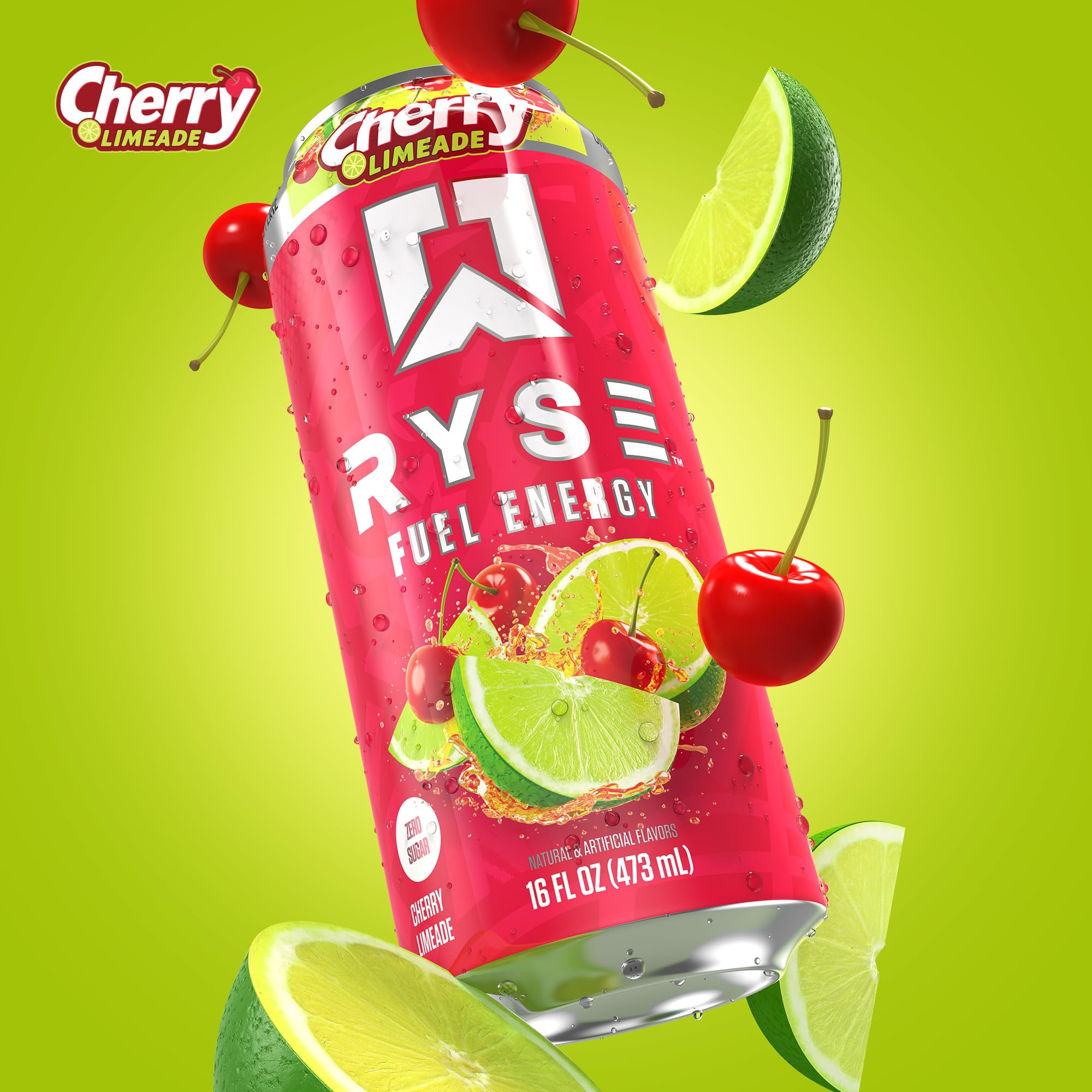 RYSE Fuel Energy Drink - Cherry Limeade - Sugar Free - 16 fl oz (12-Pack)